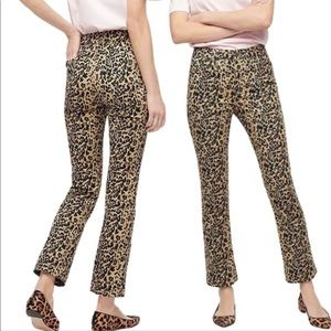 New J. Crew Kickout Crop Pant Leopard Print Size 29 High Rise